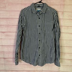 Columbia Plaid Blue White Button Down Long‎ Sleeves Size Medium